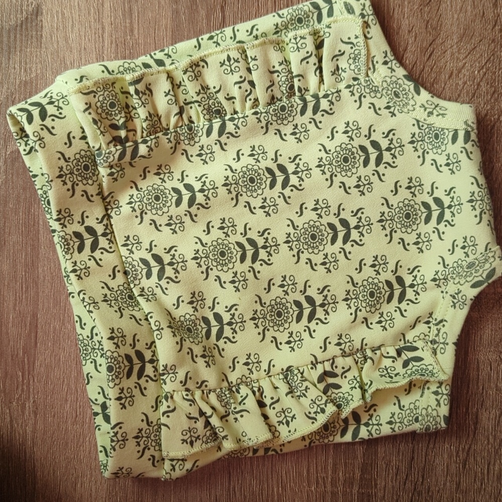 kate quinn Green Floral Ruffle Baby Bloomers